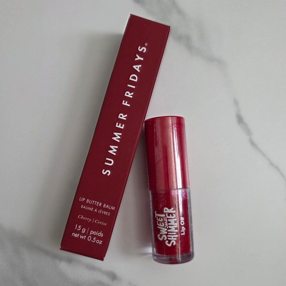 NIB Summer Fridays Cherry Lip Balm Full Size with Lip Oil